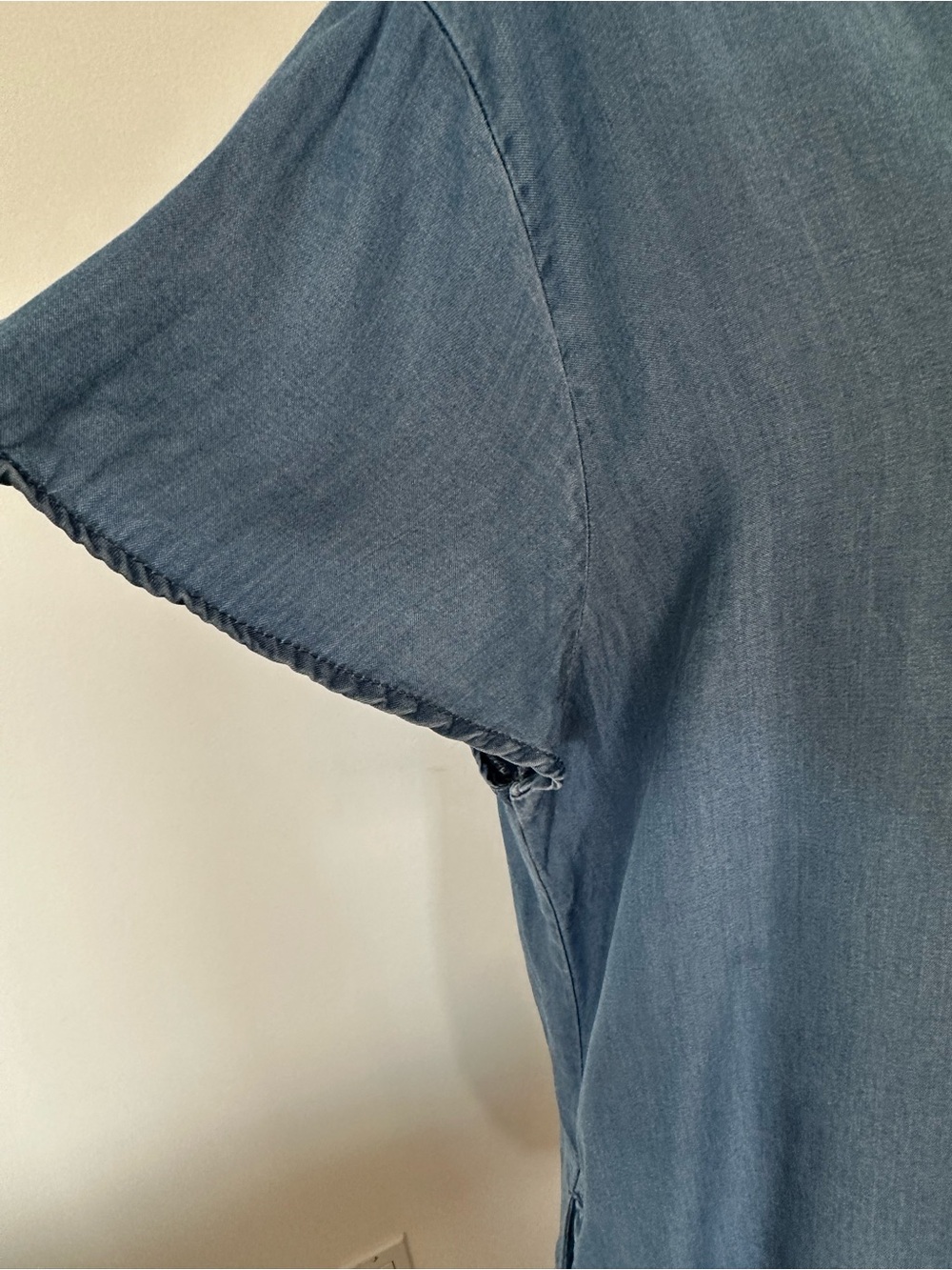 Standard Grace Chambray Denim Button Pull Over Dress Blue M Lightweight Comfort - Picture 4 of 12